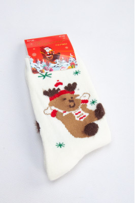 Шкарпетки жіночі новорічні махрові